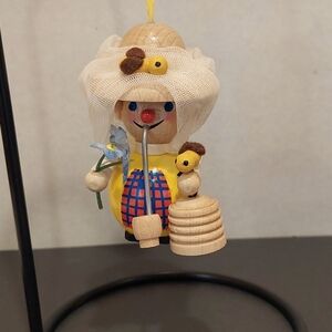 Vintage Steinbach Handmade Wooden Beekeeper Ornament.